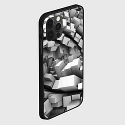 Чехол для iPhone 12 Pro Геометрическая объёмная абстракция, цвет: 3D-черный — фото 2