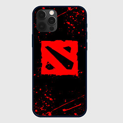 Чехол iPhone 12 Pro DOTA 2 БРЫЗГИ КРАСОК ДОТА 2 ЛОГО