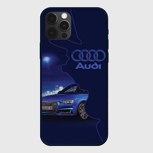 Чехол iPhone 12 Pro AUDI лого / 3D-Черный – фото 1