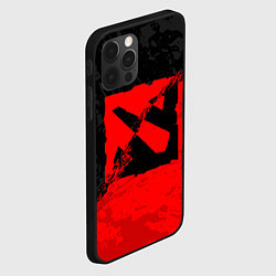 Чехол для iPhone 12 Pro DOTA 2 RED BLACK LOGO, БРЫЗГИ КРАСОК, цвет: 3D-черный — фото 2