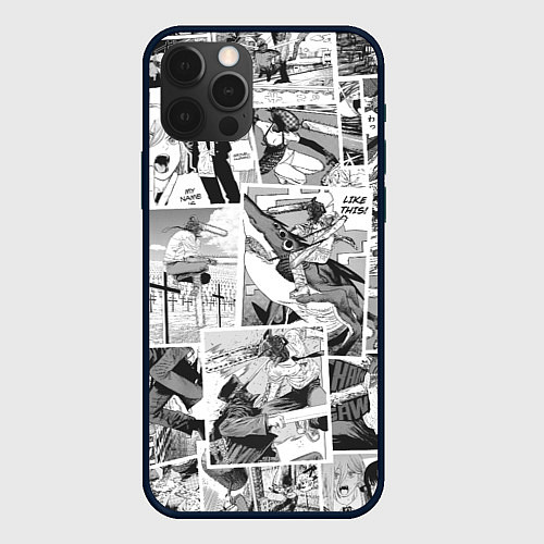 Чехол iPhone 12 Pro Chainsaw Man Человек-бензопила манга / 3D-Черный – фото 1