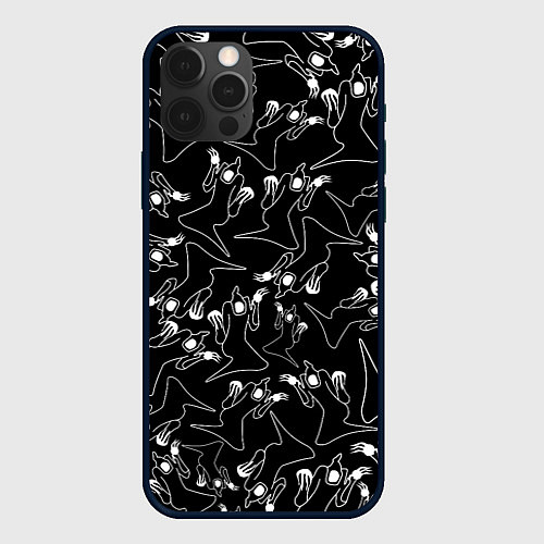 Чехол iPhone 12 Pro KIZARU HAUNTED FAMILY ПАТТЕРН / 3D-Черный – фото 1