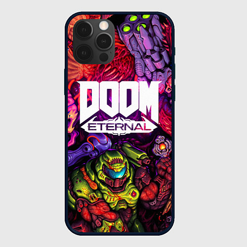 Чехол iPhone 12 Pro DOOM ETERNAL ПАЛАЧ РОКА DOOM SLAYER / 3D-Черный – фото 1