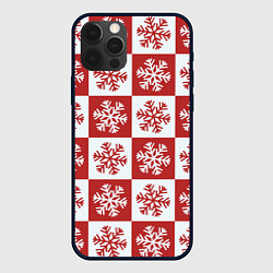 Чехол iPhone 12 Pro Шахматные Снежинки