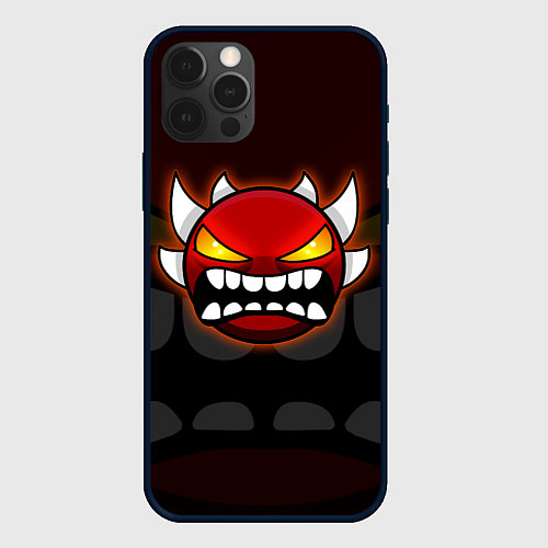 Чехол iPhone 12 Pro Geometry Dash: Red Demon / 3D-Черный – фото 1