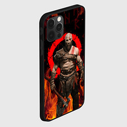 Чехол для iPhone 12 Pro GOD OF WAR РАГНАРЁК, КРАТОС В ОГНЕ, цвет: 3D-черный — фото 2