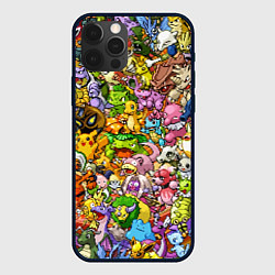 Чехол для iPhone 12 Pro ПОКЕМОНЫ В ПИКСЕЛЯХ PIXEL POKEMON, цвет: 3D-черный