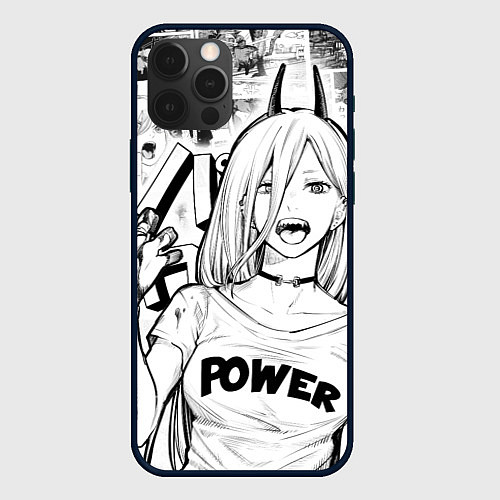 Чехол iPhone 12 Pro Power - Chainsaw-Man / 3D-Черный – фото 1
