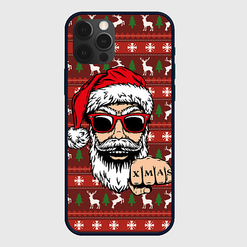 Чехол iPhone 12 Pro Bad Santa Плохой Санта / 3D-Черный – фото 1