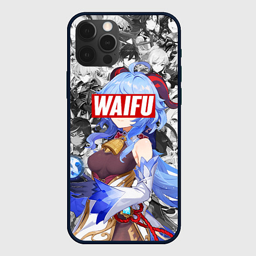 Чехол iPhone 12 Pro GENSHIN IMACT WAIFU ВАЙФУ / 3D-Черный – фото 1