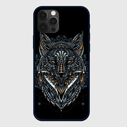 Чехол для iPhone 12 Pro ЭТНИЧЕСКАЯ ЛИСА FOX ABSTRACT, цвет: 3D-черный