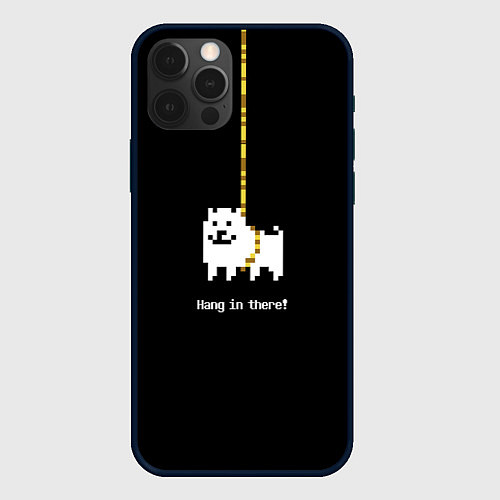 Чехол iPhone 12 Pro UNDERTALE DOG НА КАНАТЕ / 3D-Черный – фото 1