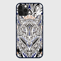 Чехол iPhone 12 Pro БЕЛАЯ ЭТНИЧЕСКА ЛИСА WHITE FOX