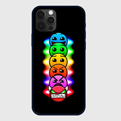 Чехол для iPhone 12 Pro GEOMETRY DASH LEVELS DEMONS, цвет: 3D-черный