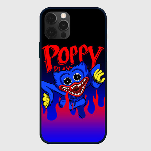 Чехол iPhone 12 Pro POPPY PLAYTIME ПОППИ ПЛЕЙТАЙМ ХАГГИ ВАГГИ FIRE / 3D-Черный – фото 1