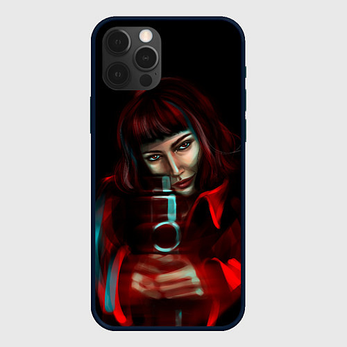 Чехол iPhone 12 Pro БУМАЖНЫЙ ДОМ ОРУЖИЕ- LA CASA DE PAPEL / 3D-Черный – фото 1