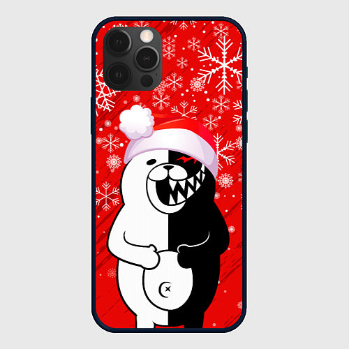 Чехол iPhone 12 Pro НОВОГОДНИЙ MONOKUMA / 3D-Черный – фото 1