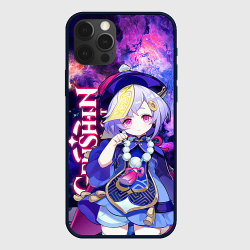 Чехол iPhone 12 Pro КИКИ, GENSHIN IMPACT SPACE ГАЛАКТИКА / 3D-Черный – фото 1