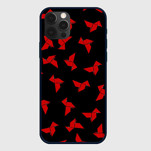 Чехол iPhone 12 Pro БУМАЖНЫЙ ДОМ ПАТТЕРН ОРИГАМИ ПРОФЕССОР / 3D-Черный – фото 1