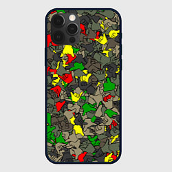Чехол для iPhone 12 Pro Раста-камуфляж, цвет: 3D-черный