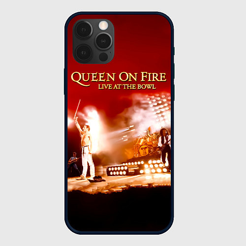 Чехол iPhone 12 Pro Queen on Fire - Live at the Bowl / 3D-Черный – фото 1