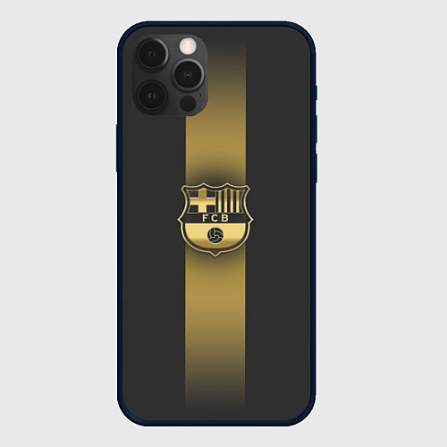 Чехол iPhone 12 Pro Barcelona Gold-Graphite Theme / 3D-Черный – фото 1