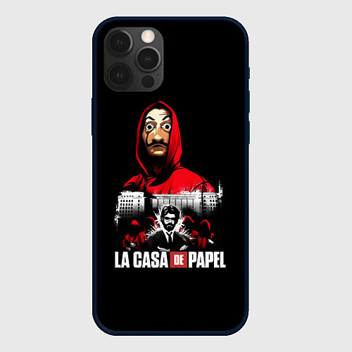 Чехол iPhone 12 Pro СЕРИАЛ БУМАЖНЫЙ ДОМ LA CASA DE PAPEL / 3D-Черный – фото 1