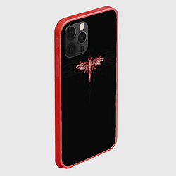 Чехол для iPhone 12 Pro Стрекоза Red Neon Theme, цвет: 3D-красный — фото 2