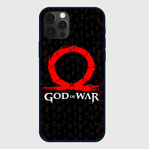 Чехол iPhone 12 Pro GOD OF WAR КРАТОС ЛОГО / 3D-Черный – фото 1