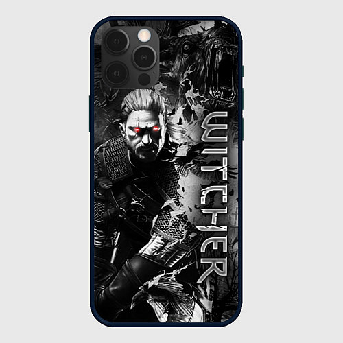 Чехол iPhone 12 Pro Witcher Ведьмак / 3D-Черный – фото 1