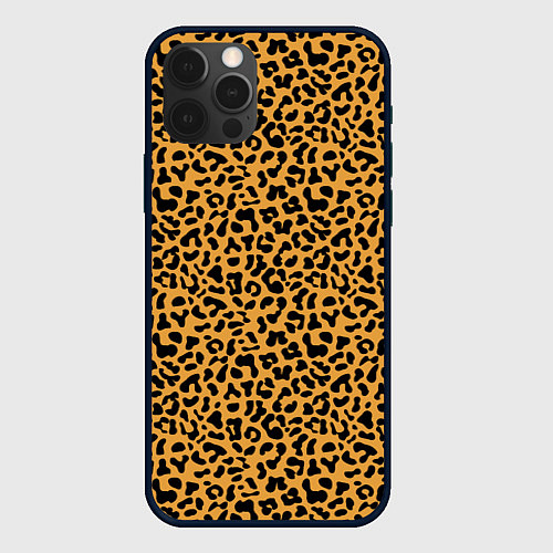 Чехол iPhone 12 Pro Леопард Leopard / 3D-Черный – фото 1