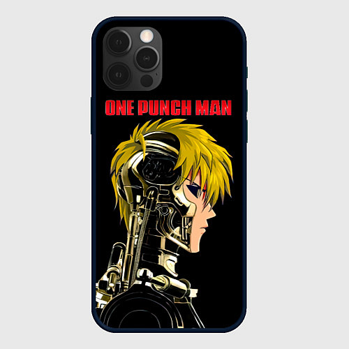 Чехол iPhone 12 Pro Кибернетическое тело Геноса One Punch-Man / 3D-Черный – фото 1