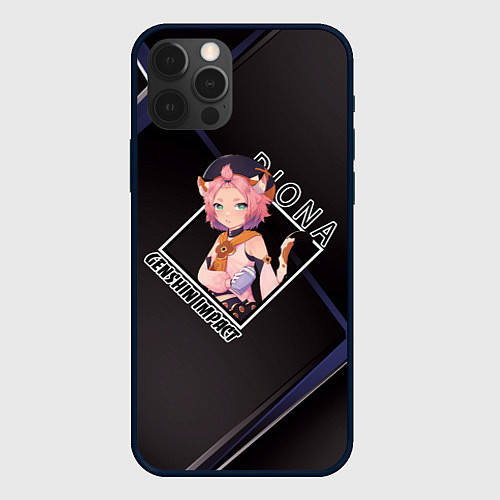 Чехол iPhone 12 Pro Диона Diona, Genshin Impact / 3D-Черный – фото 1