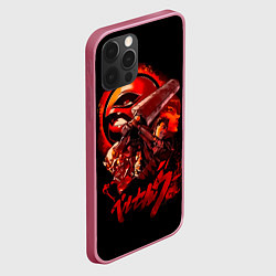 Чехол для iPhone 12 Pro Гатс, Каска, Рыцарь-Череп и Апостол-Яйцо Berserk, цвет: 3D-малиновый — фото 2