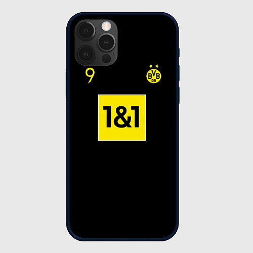 Чехол iPhone 12 Pro Haaland 9 - Borussia Dortmund / 3D-Черный – фото 1