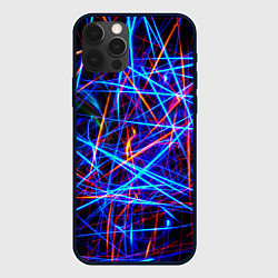 Чехол для iPhone 12 Pro NEON LINES Glowing Lines Effect, цвет: 3D-черный