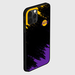 Чехол для iPhone 12 Pro LAKERS БРЫЗГИ КРАСОК, цвет: 3D-черный — фото 2