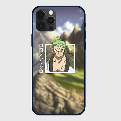 Чехол iPhone 12 Pro Ван-Пис One Piece, Зоро Ророноа Zoro Roronoa / 3D-Черный – фото 1