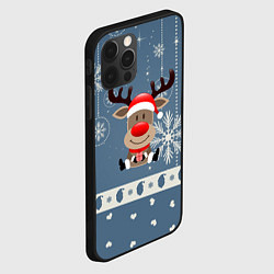 Чехол для iPhone 12 Pro New Years Deer, цвет: 3D-черный — фото 2