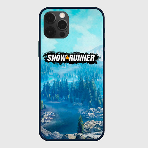 Чехол iPhone 12 Pro SnowRunner СноуРаннер логотип / 3D-Черный – фото 1