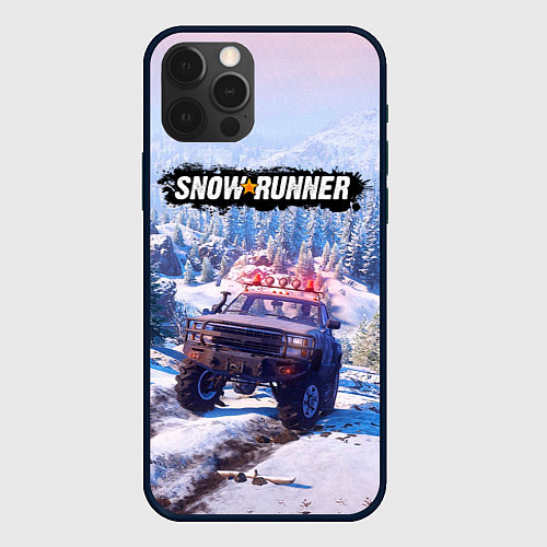 Чехол iPhone 12 Pro SnowRunner Гонки по бездорожью / 3D-Черный – фото 1