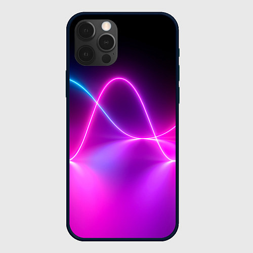 Чехол iPhone 12 Pro Лучи света pink theme / 3D-Черный – фото 1