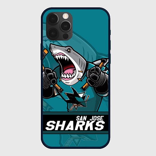 Чехол iPhone 12 Pro San Jose Sharks, Сан Хосе Шаркс / 3D-Черный – фото 1