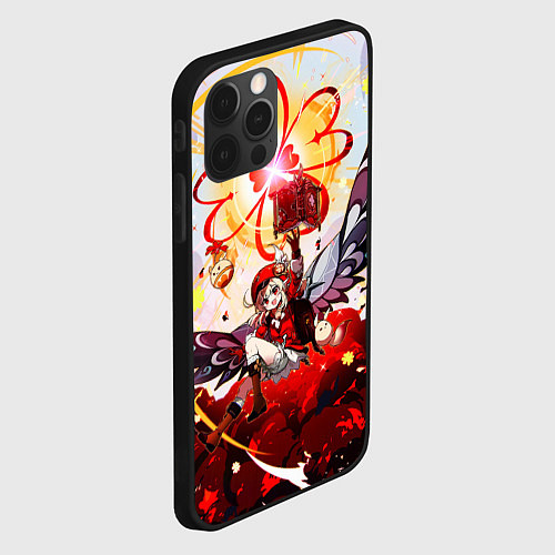 Чехол iPhone 12 Pro Кли с крыльями при взрыве Genshin Impact / 3D-Черный – фото 2