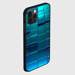 Чехол для iPhone 12 Pro 3D квадраты неоновые, цвет: 3D-черный — фото 2
