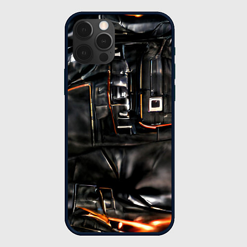 Чехол iPhone 12 Pro Стиль терминатора / 3D-Черный – фото 1