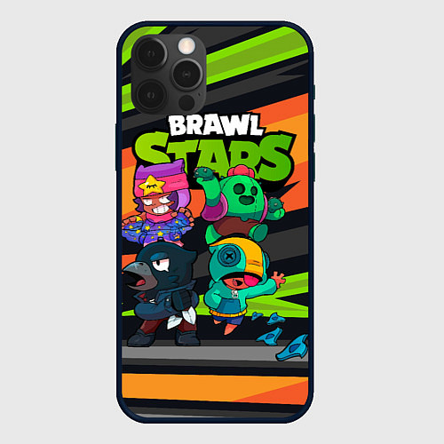 Чехол iPhone 12 Pro Компания Brawl Stars / 3D-Черный – фото 1