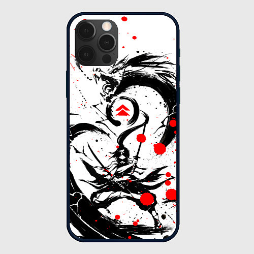 Чехол iPhone 12 Pro GHOST OF TSUSHIMA ДРАКОН НА СПИНЕ / 3D-Черный – фото 1