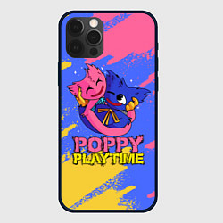 Чехол для iPhone 12 Pro Huggy Wuggy and Kissy Missy Poppy Playtime, цвет: 3D-черный