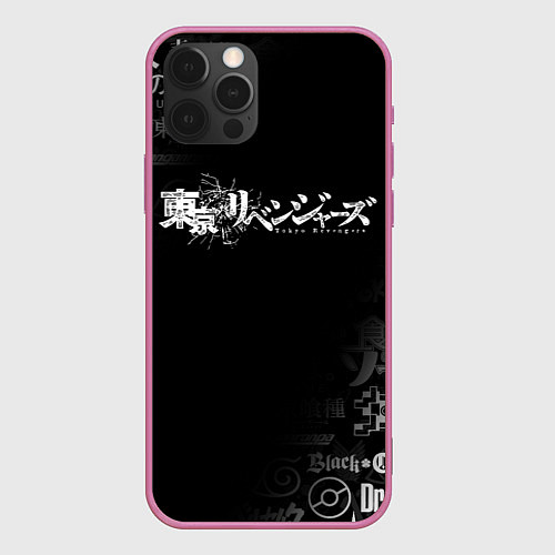 Чехол iPhone 12 Pro ТОКИЙСКИЕ МСТИТЕЛИ ЛОГО TOKYO REVENGERS / 3D-Малиновый – фото 1